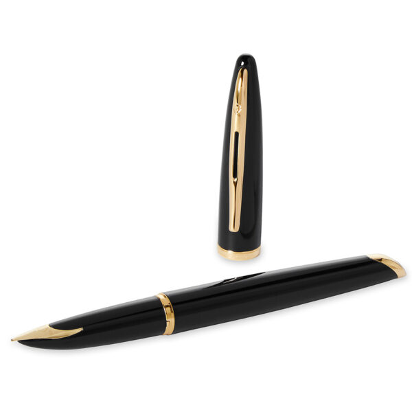 Waterman Carene Fountain Pen Black Lacquer with Gold Trim P3