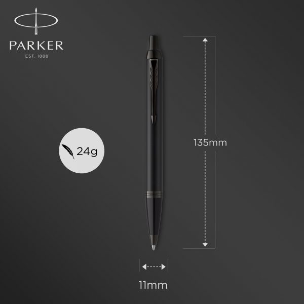 Ручка шариков. Parker IM Achromatic K317 (2127618) Matt Black M синие подар.кор.