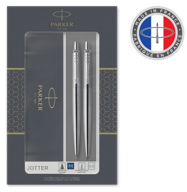 Набор Parker Jotter Stainless Steel CT шариковая ручка и механический карандаш в подар. кор. 2093256